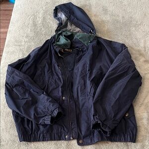 Pacific Trail Navy Jacket Label with Red & Cream Embroidery